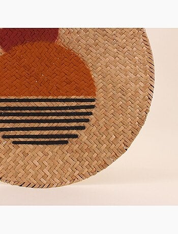 Décoration murale ronde en fibres naturelles 35cm