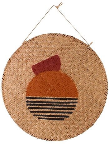 Décoration murale ronde en fibres naturelles 35cm