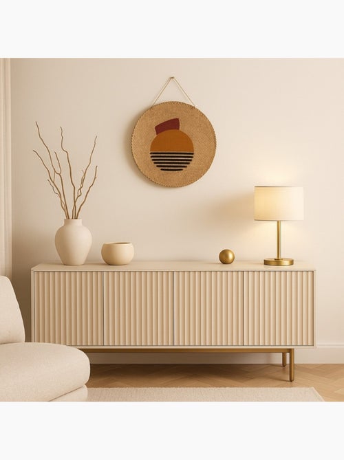 Décoration murale ronde en fibres naturelles 35cm - Kiabi Décoration murale ronde en fibres naturelles 35cm - Kiabi