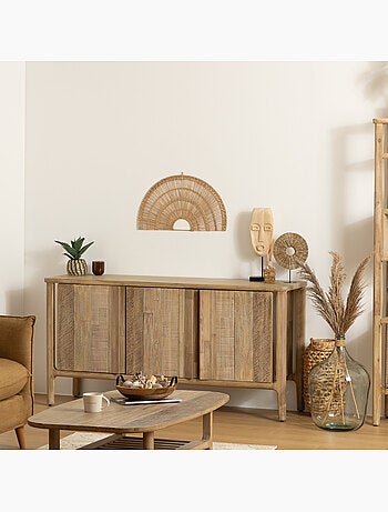 Décoration murale roseau tressé demi-cercle PADMA