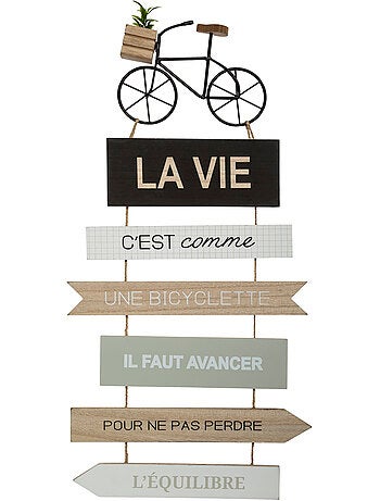 Décoration murale vélo en bois et métal VÉLO