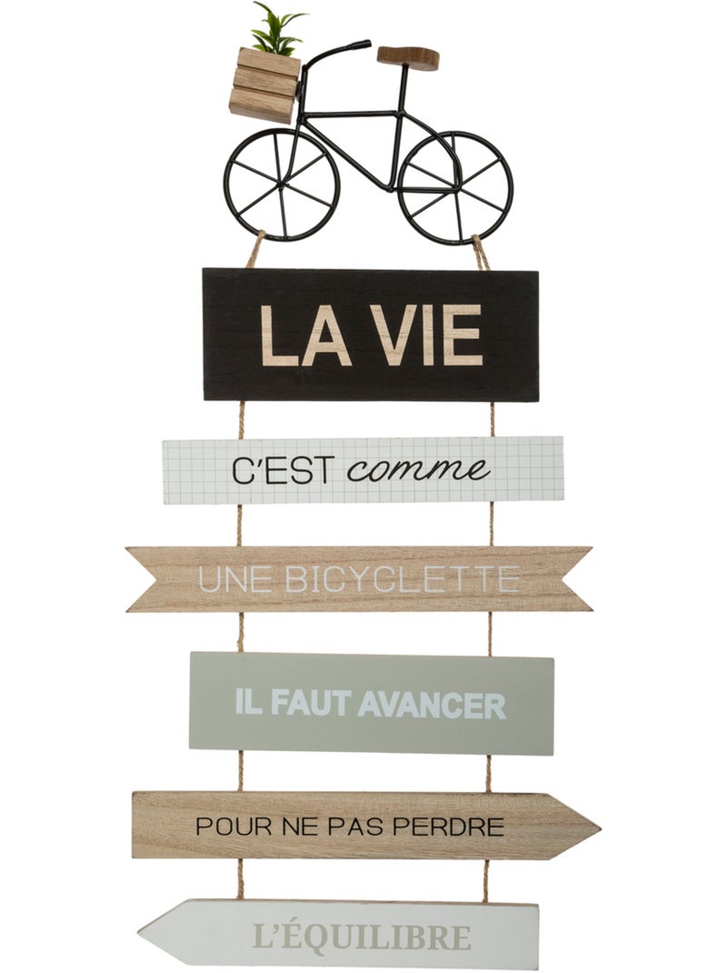 Décoration murale vélo en bois et métal VÉLO Multicolore - Kiabi