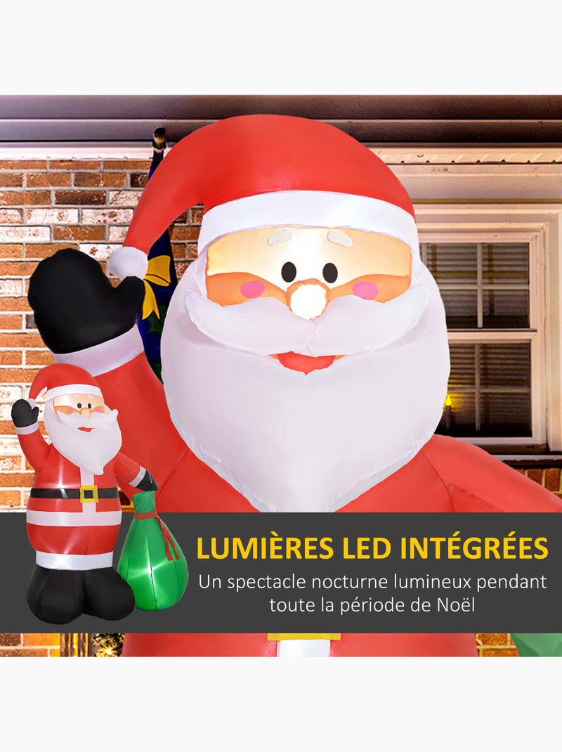 Décoration noël gonflable h.180 cm - père noël gonflable led extérieur intérieur Rouge - Kiabi