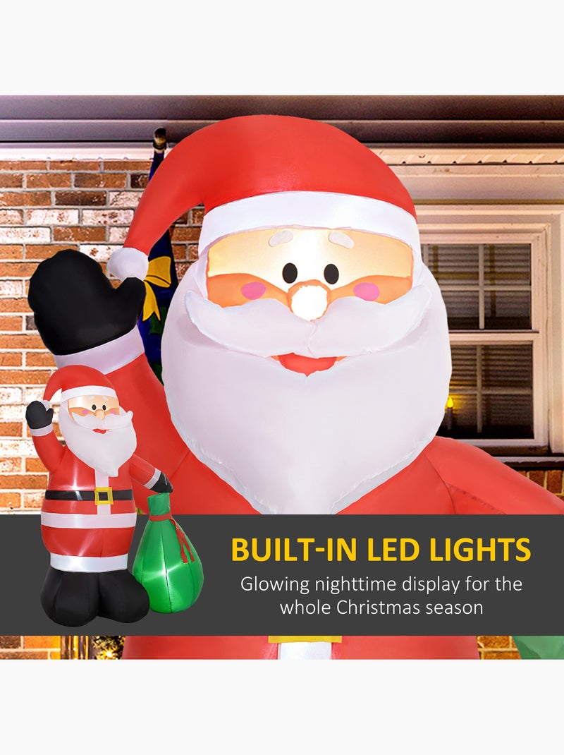 Décoration noël gonflable h.180 cm - père noël gonflable led extérieur intérieur Rouge - Kiabi