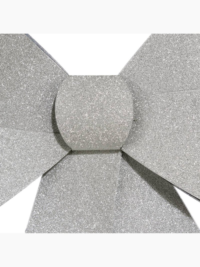 Décoration nœud paillettes Argent - Kiabi