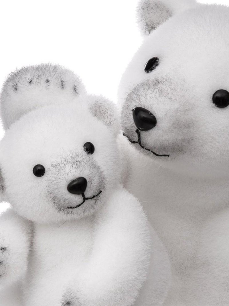 Décoration ours avec bébé 28 cm Blanc - Kiabi