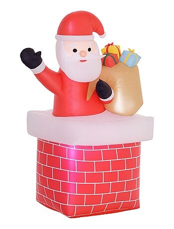 Décoration Père Noël gonflable LED H.195 cm