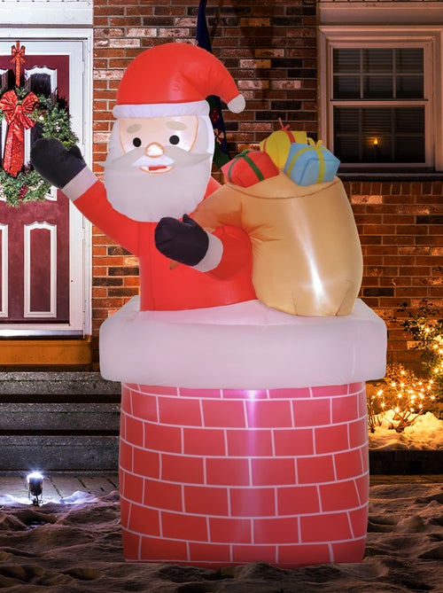 Décoration Père Noël gonflable LED H.195 cm - Kiabi