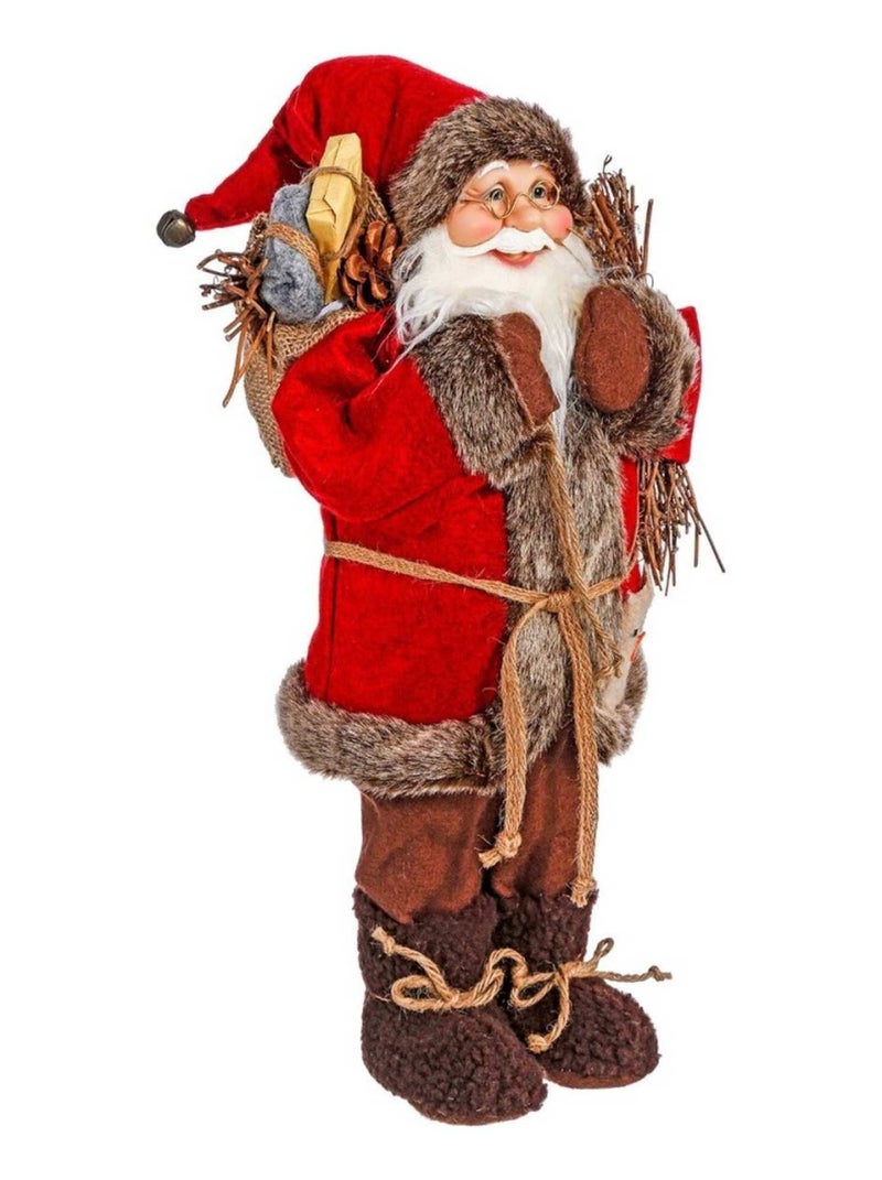 Décoration Père Noël traditionnel marron 30 cm Marron - Kiabi