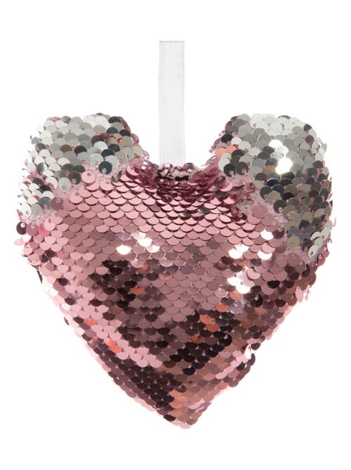 Décoration pour sapin de Noël cœur en sequin - Kiabi