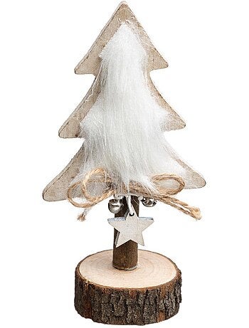 Décoration sapin bois fourrure