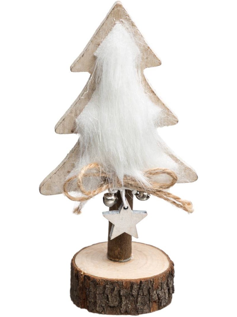 Décoration sapin bois  fourrure Marron - Kiabi