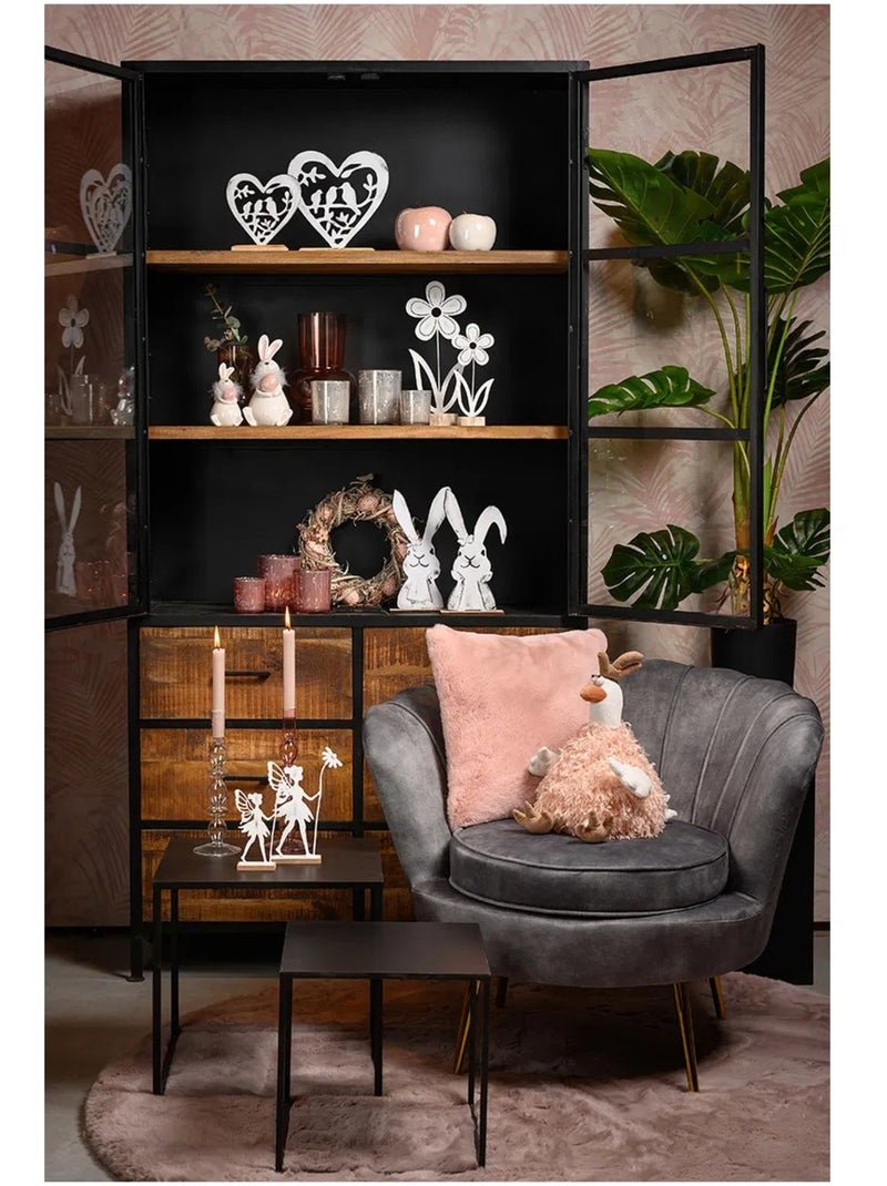 Décoration un lapin de Pâques en céramique Rose - Kiabi