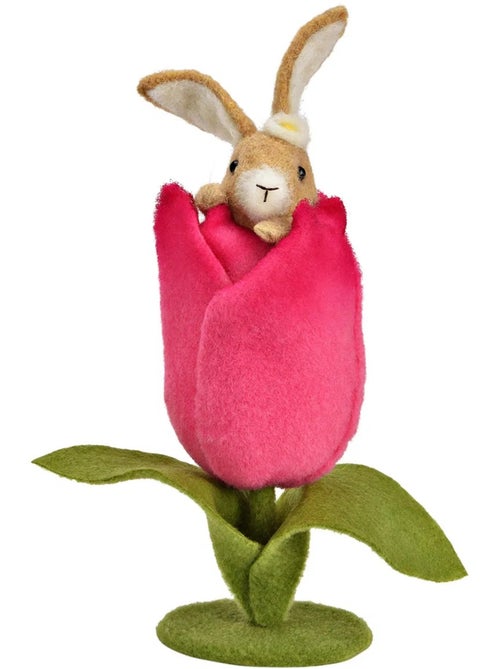 Décoration un lapin en feutre dans une fleur de jardin - Kiabi Décoration un lapin en feutre dans une fleur de jardin - Kiabi