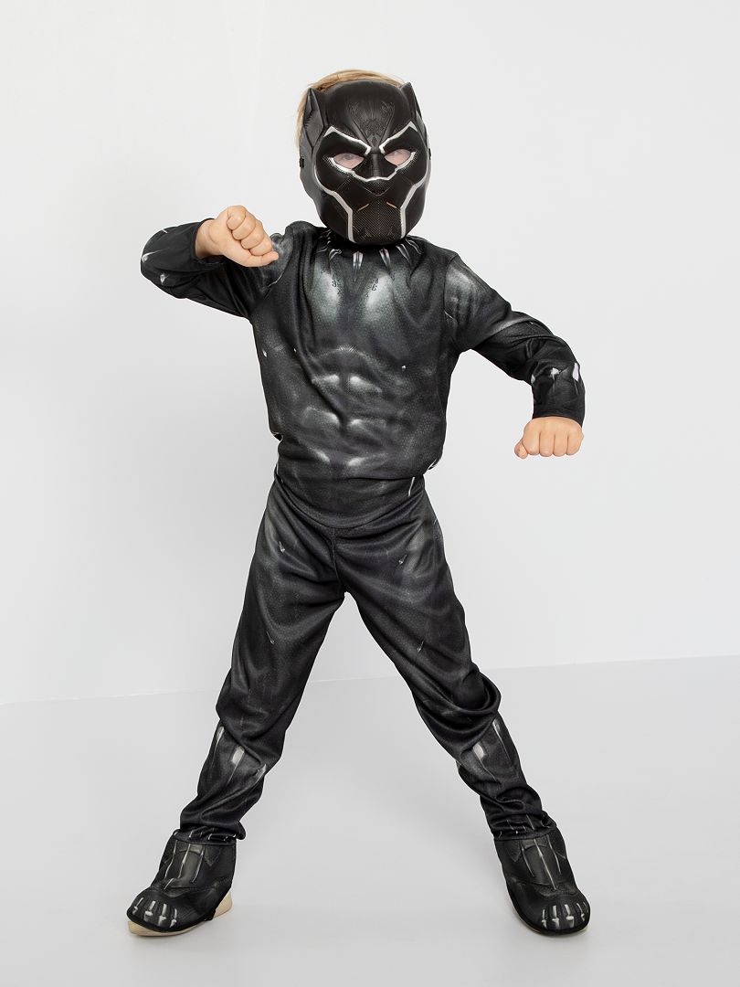 Costume Disney Marvel Black Panther, enfants, combinaison musclée  rembourrée noir/bleu avec masque et gants, tailles variées