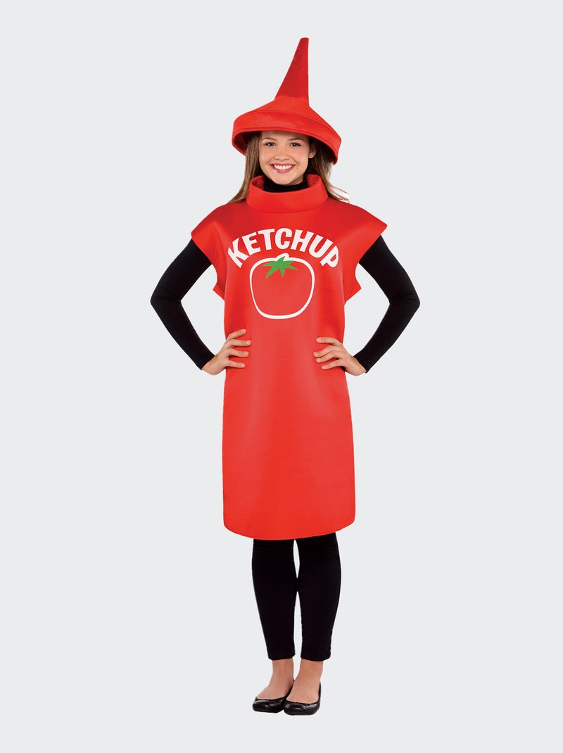 Déguisement bouteille de Ketchup Rouge - Kiabi