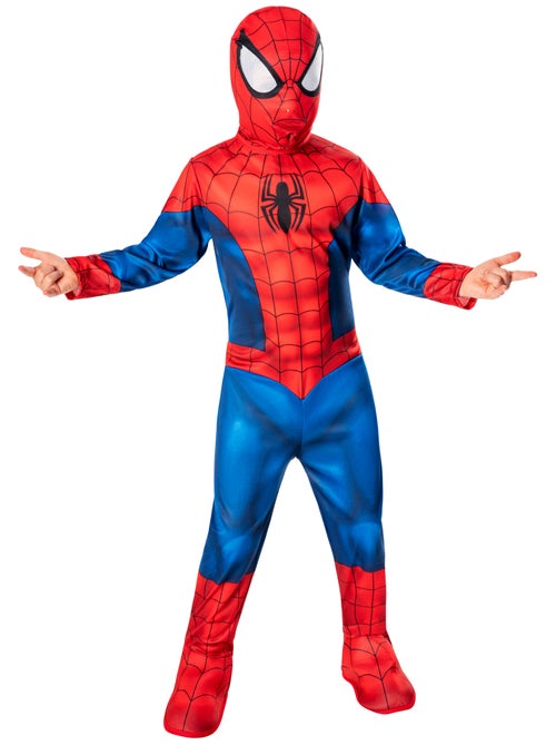 Déguisement classique Marvel Spider-Man  – Taille 9/10 ans – Combinaison + Cagoule + couvre-bottes - Kiabi