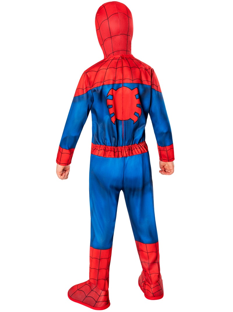 Déguisement classique Marvel Spider-Man  – Taille 9/10 ans – Combinaison + Cagoule + couvre-bottes Bleu Rouge - Kiabi