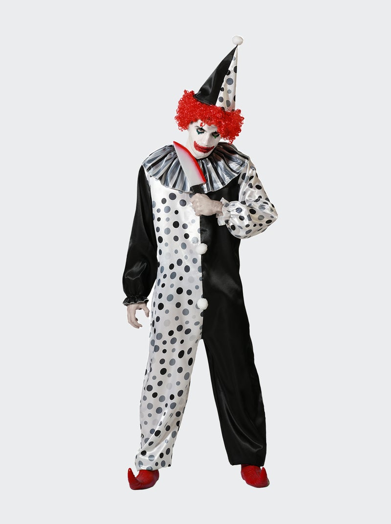 Déguisement clown d'Halloween noir/gris - Kiabi