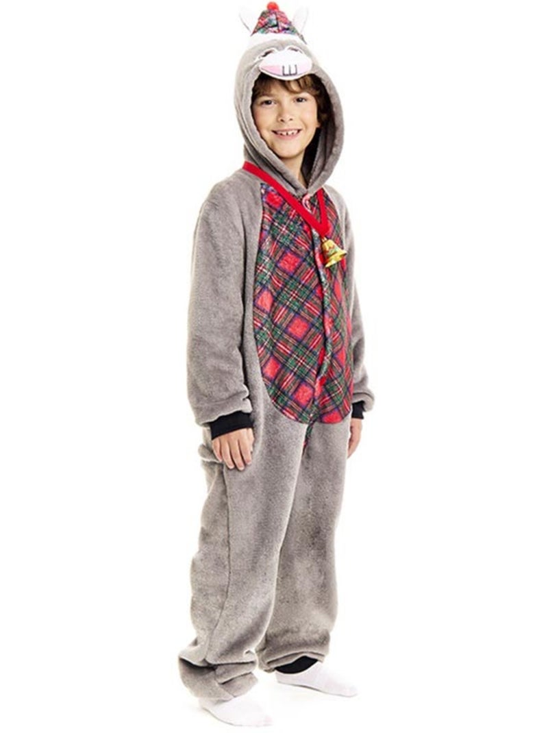 Déguisement d'âne de Noël en tartan avec capuche Multicolore - Kiabi