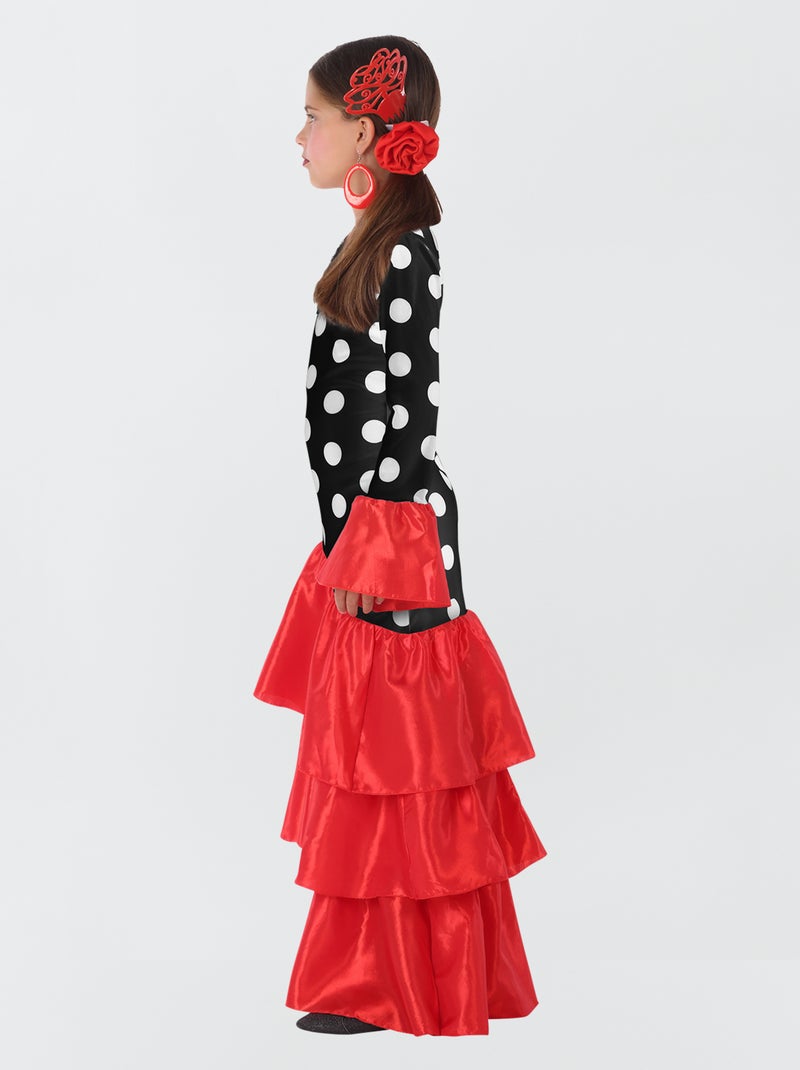 Déguisement danseuse 'Flamenco' noir/rouge - Kiabi