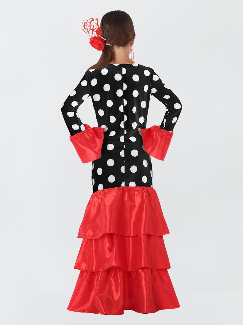 Déguisement danseuse 'Flamenco' noir/rouge - Kiabi