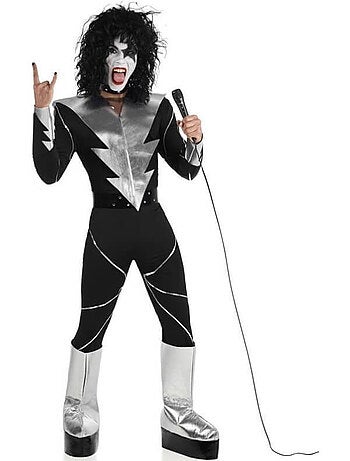 Déguisement de chanteur de rock maquillé pour homme