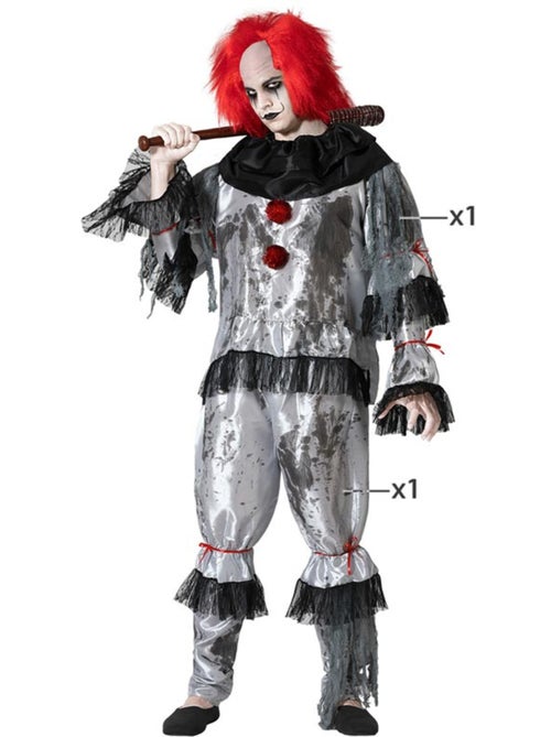 Déguisement de clown it pennywise pour homme - Kiabi