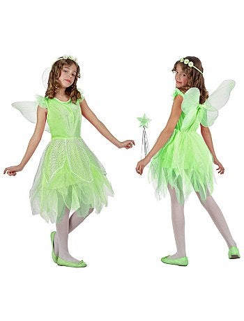 Product Couleur : vert, , ,, - Taille : 3/4A, 8/10A, 5/6A,,Habillement Déguisements / Enfant / Déguisement enfant / Princesses, fées Un déguisement craquant pour les petites fées ! - Déguisement de fée 'nature' - Set KIABI
