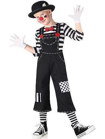 Déguisement de mime amusant à rayures