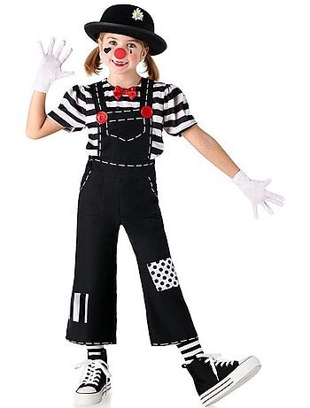 Déguisement de mime amusant à rayures