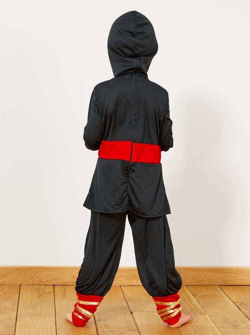 Déguisement de ninja + accessoires noir/rouge - Kiabi