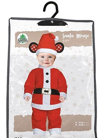 Déguisement de petit souriceau père noël avec ceinture pour bébé