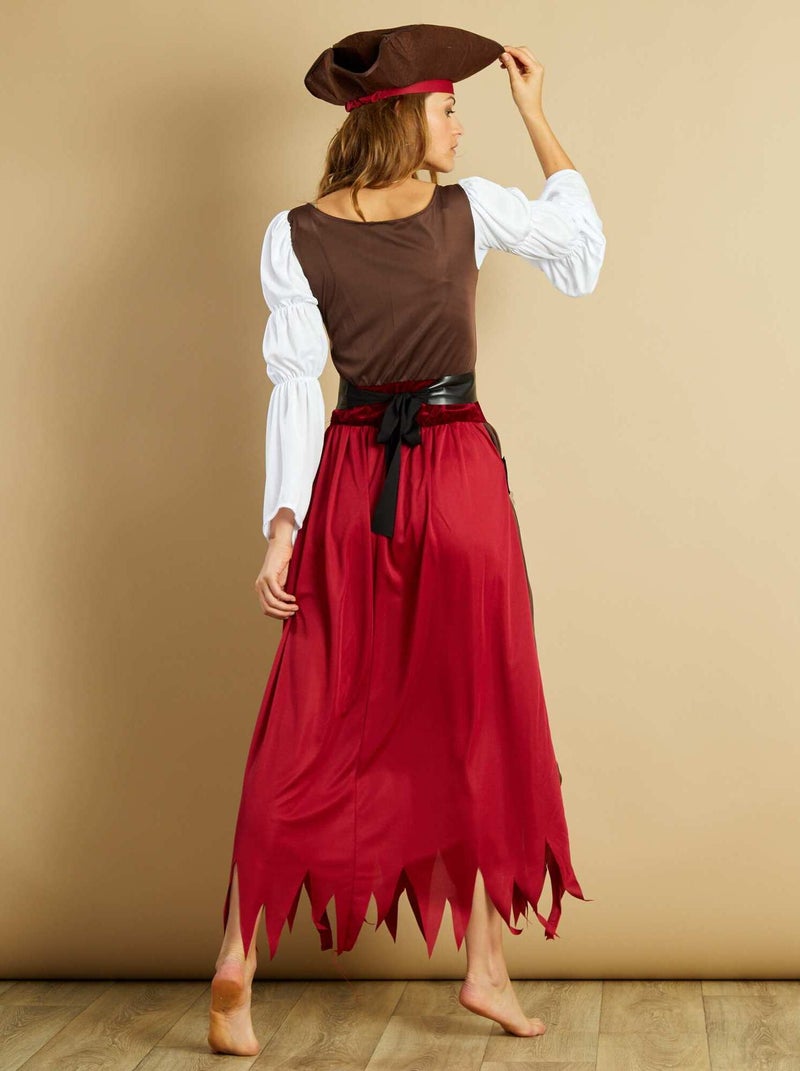 Déguisement de pirate marron/blanc/bordeaux - Kiabi