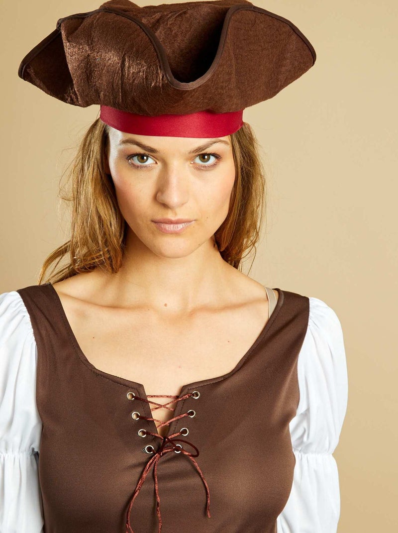 Déguisement de pirate marron/blanc/bordeaux - Kiabi