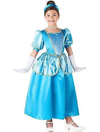 Déguisement de princesse de conte bleu ciel
