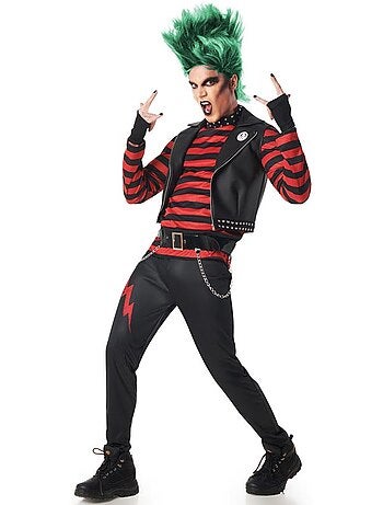 Déguisement de punk à rayures pour homme