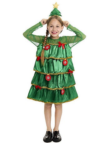 Déguisement de sapin de Noël avec volants et bandeau