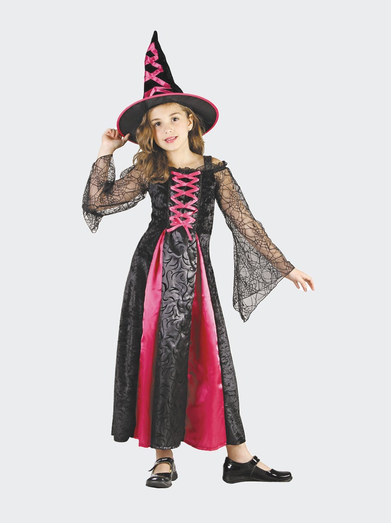 Déguisement de sorcière déguisement + chapeau noir/rose - Kiabi