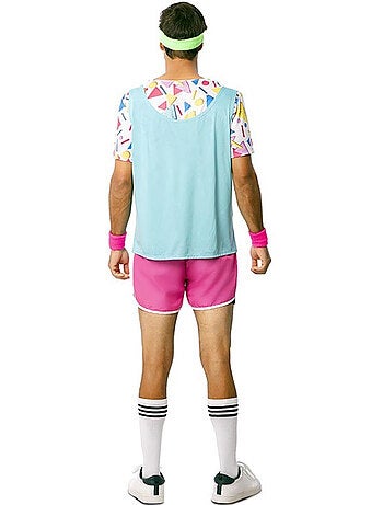 Déguisement de sportif des années 80 avec bracelets de poignet pour homme