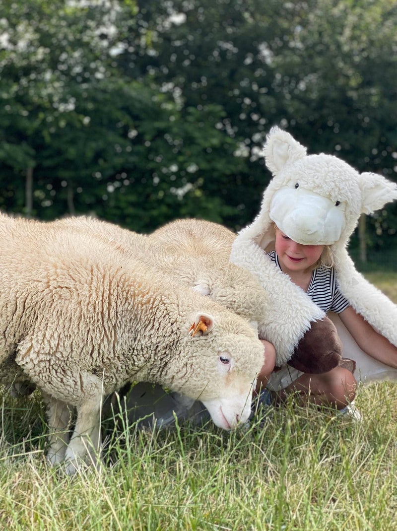 Déguisement en peluche pour enfant Basse-cour Mouton Harry Blanc - Kiabi
