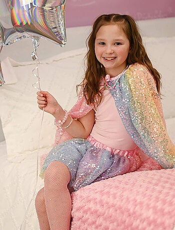 Déguisement enfant cape à sequins pastel Great Pretenders