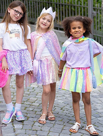 Déguisement enfant cape à sequins pastel Great Pretenders