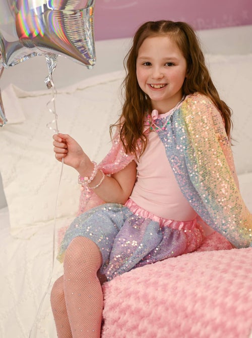 Déguisement enfant cape à sequins pastel Great Pretenders - Kiabi