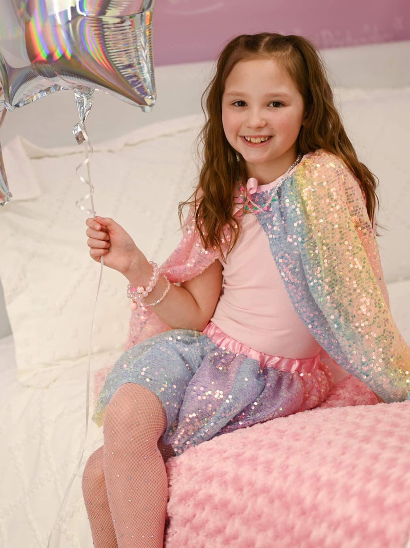 Déguisement enfant cape à sequins pastel Great Pretenders Multicolore - Kiabi