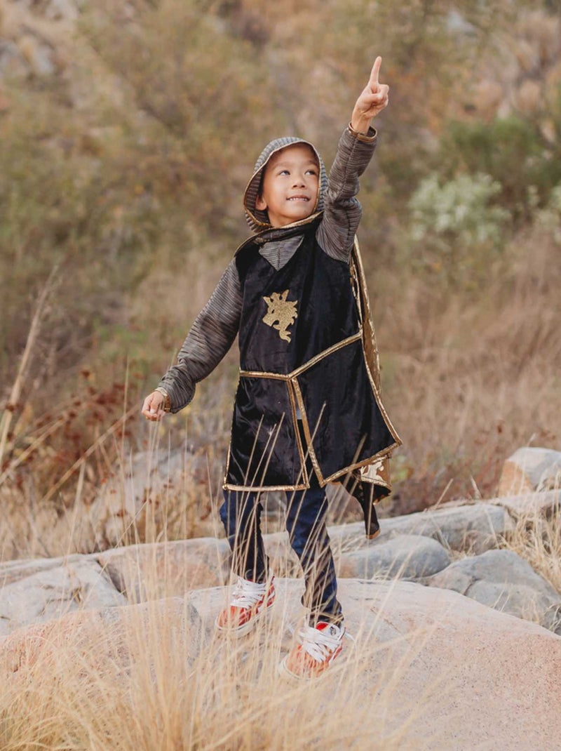 Déguisement enfant chevalier tunique, cape, couronne Great Pretenders Doré/or - Kiabi