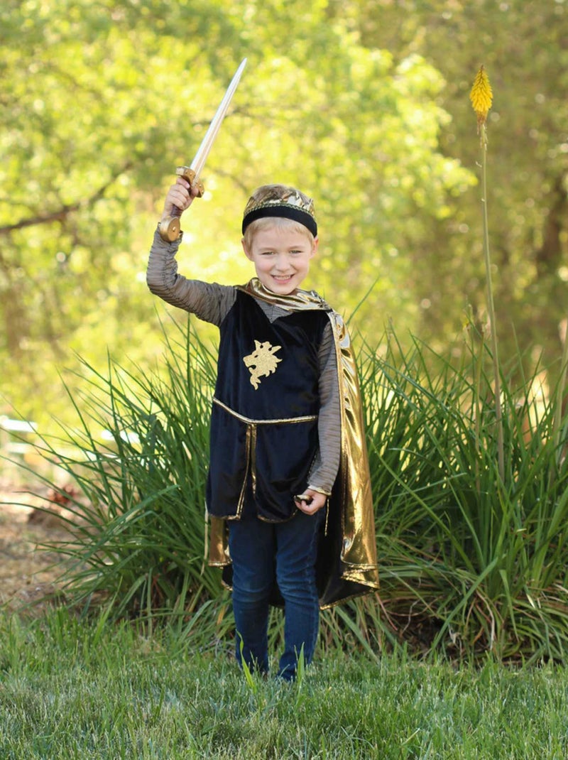Déguisement enfant chevalier tunique, cape, couronne Great Pretenders Doré/or - Kiabi
