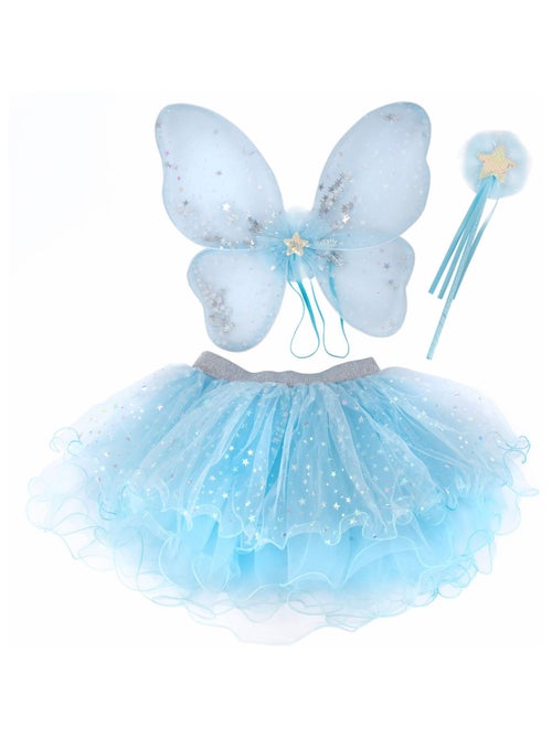 Déguisement enfant fée, jupe, ailes et baguette Great Pretenders - Kiabi