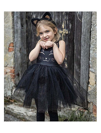 Déguisement enfant – Robe chat noir avec bandeau oreilles Great Pretenders