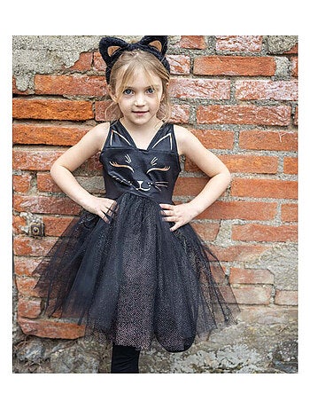 Déguisement enfant – Robe chat noir avec bandeau oreilles Great Pretenders